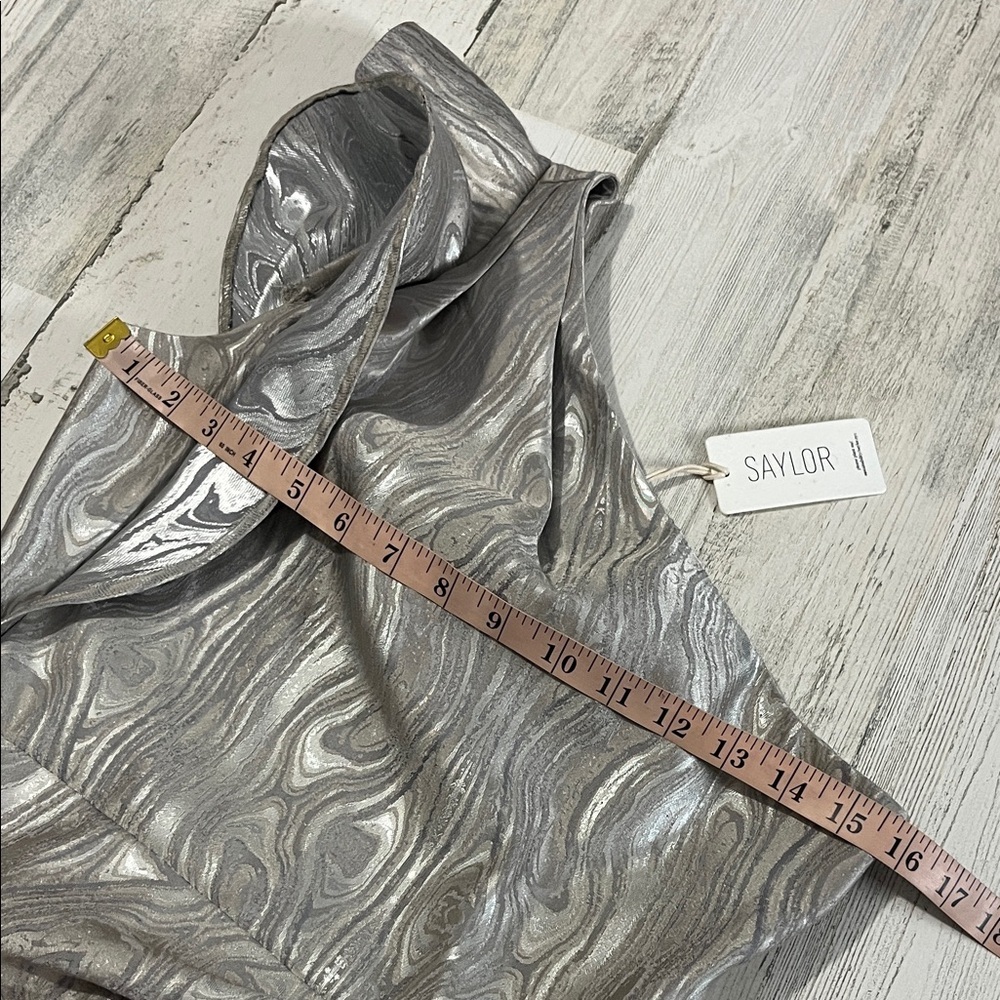 SAYLOR Ann One-Shoulder Silver Dress Size Small. NWT - Picture 11 of 12